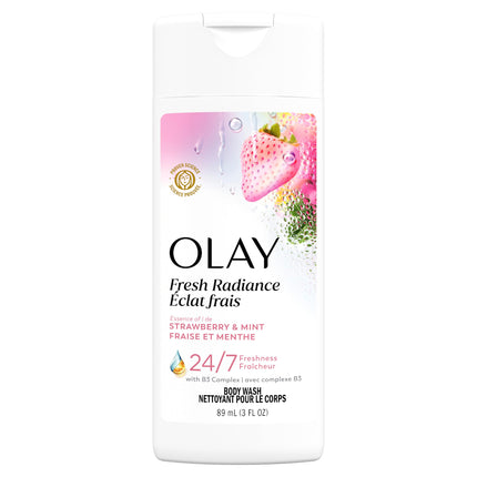 Olay Fresh Outlast Cooling White Strawberry & Mint Body Wash, 3.0 Ounce (pack Of 24)