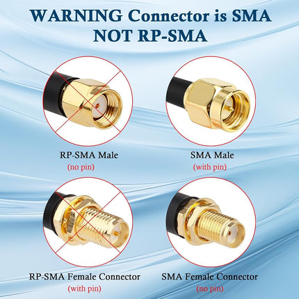 XRDS -RF SMA Cable 40FT, SMA Male to SMA Female Extension Cable 50 Ohm KMR240 Low Loss SMA Coax Coaxial Cable, Black