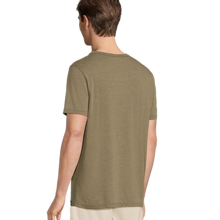 Lucky Brand Men's Venice Burnout Notch Neck Tee Shirt T, Dark Olive, XL