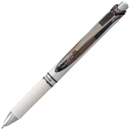 Bolígrafo de gel líquido retráctil Pentel EnerGel Pearl, tinta negra/azul/violeta de 0,7 mm, paquete de 12 (BL77W12C)