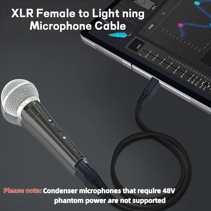 NCGGY USB Microphone Cable,Upgraded XLR to USB-A Cable with 24bit/96KHz XLR Recording Cable for Podcasting Recording,Mic Adapter for PC, Laptop-2M/6FT