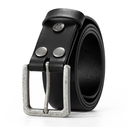 Wrangler Ceinture Homme en Cuir Véritable, Ceinture Décontractée 38mm pour Jean, Cadeau pour Homme, Noir, 32 (tour de taille 29-30)