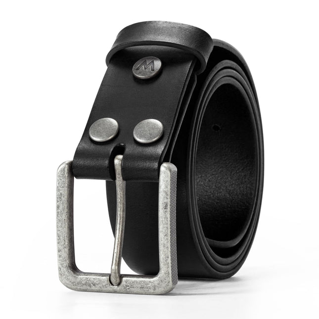 Wrangler Men's Genuine Leather Belt with Removable Buckle, 38mm Casual Belt for Jeans, Gift for Men, Black, 34 (waist 31-32)