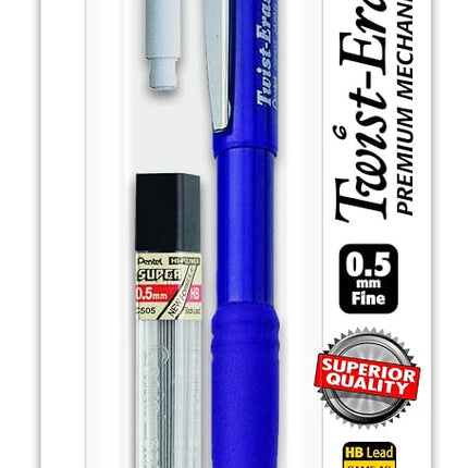 Pentel Twist-Erase III Mechanical Pencil with Lead and Eraser Refills (QE515LEBP)