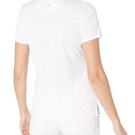 Callaway Women's Short Sleeve Opti-vent Open Mesh Polo Golf Shirt, White, M UK
