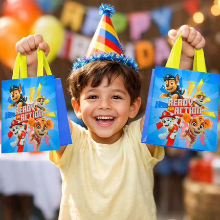 Paw Patrol Party Favor Bags Set � 12 Pack of 8" Paw Patrol Party Goodie Bags for Kids Bulk Reusable Mini Totes | Paw Patrol Birthday Party Supplies