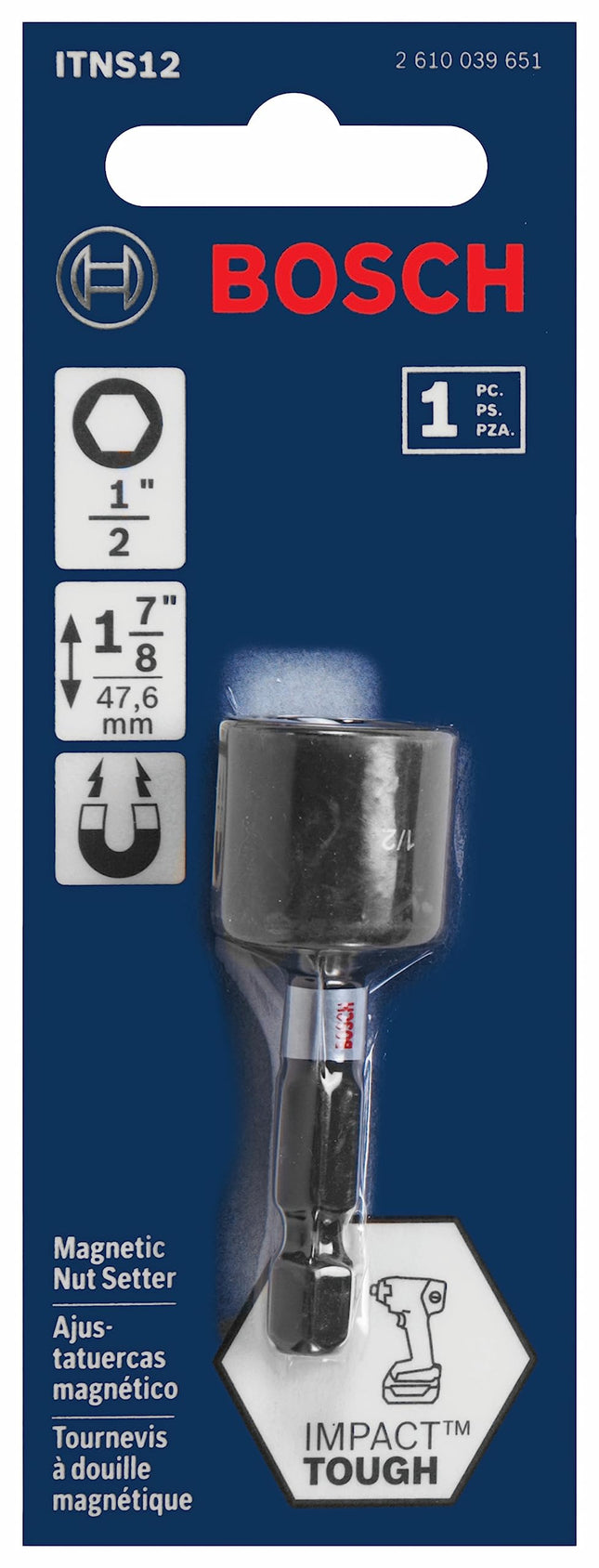 BOSCH ITNS12 1-Piece 1-7/8 in. x 1/2 in. Impact Tough Nutsetter
