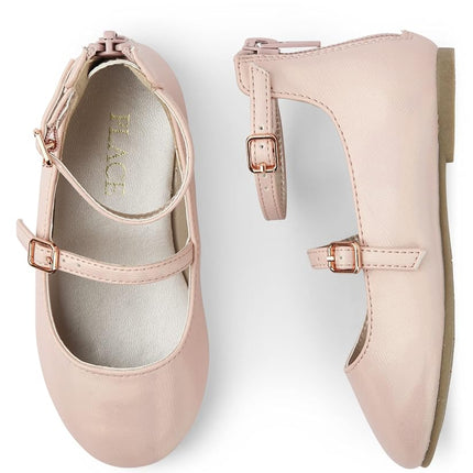 The Children's Place Baby-Girls and Toddler Closed Toe Ballet Flats, Blush Pink, 6 Toddler