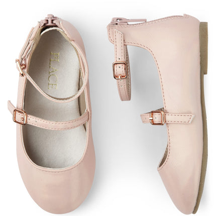 The Children's Place Baby-Girls and Toddler Closed Toe Ballet Flats, Blush Pink, 6 Toddler