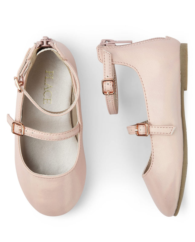 The Children's Place Baby-Girls and Toddler Closed Toe Ballet Flats, Blush Pink, 6 Toddler