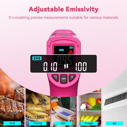 Wintact Infrared Thermometer, Surface Temperature Gun Pink -50℃ to 600℃