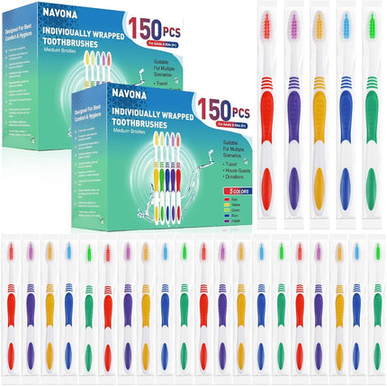 Navona 300 PCS Bulk Disposable Toothbrush Pack, Pr