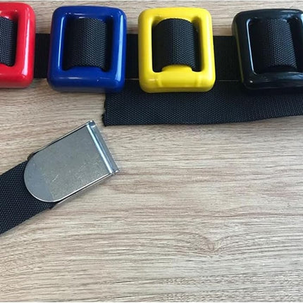 Dive Weights for Scuba Diving Weight Belt,Vinyl Scuba Weights, Coated Dive Weights,Coated Lead Diving Weights, Dive Belt Weights for Freediving (Yellow：4 Dive Weights + Belt, 1.1lb / 0.5kg)