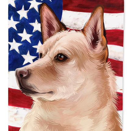 Caroline's Treasures CK6472CHF Bandera de Casa de Lona de Gran Tamaño con Bandera Americana de Perro Canaan, Multicolor