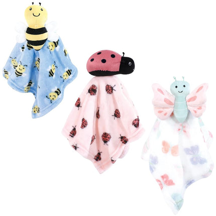 Hudson Baby Unisex Baby Animal Face Security Blanket, Butterfly 3-Pack, One Size