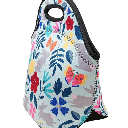 Wrapables® Insulated Neoprene Lunch Bag, Floral Rabbits
