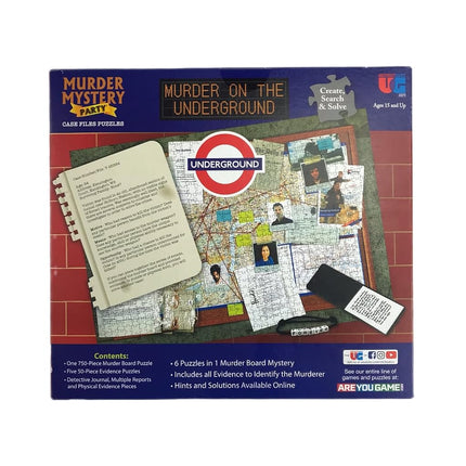 Murder Mystery Party Case File Puzzle: Murder on The Underground, 1000 Pieces, Ages 14+ | Investigate Crime, Solve Cold Case, Includes Poster & Evidence Board