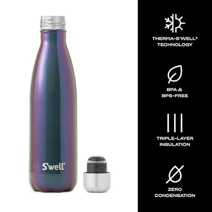 Bouteille d'eau S'well en acier inoxydable – 500 ml – Supernova – Récipient isotherme à triple paroi gardant les boissons froides pendant 36 heures et chaudes pendant 18 heures – Sans BPA – Parfaite pour les déplacements