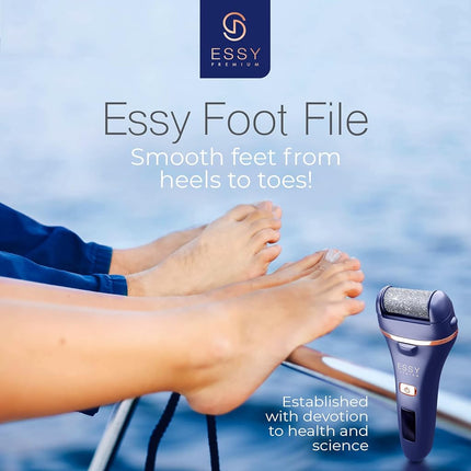 Essy Electric Foot File Hard Skin Remover with 5 Replacement Rollers Foot File Electric Pedicure Sets Cutters Accessories for Dry Dead Hard Skin Feet Callus Remover for Feet Care Exfoliator (Purple)
