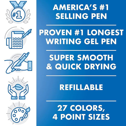 Pilot G2 Premium Retractable Gel Ink Pen, Refillable, Blue Ink, .7 mm, 36/Pack