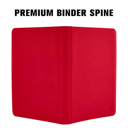 MORABTO Card Binder 16 Pocket,Trading Card Binder Hold up to 1408 Cards with 44 Sleeves,Zipper Card Holder Album Compatible with TCG Card/Game Cards/Sports Card-Red