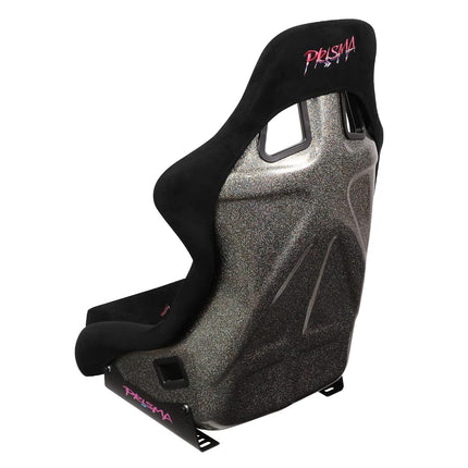 Sièges baquets de course universels NRG Innovations NRG-FRP-302BK-ULTRA à dossier fixe pour harnais 6 points, taille L, revêtement noir, noir -ULTRA, 24" l. X 36" H X 18" P