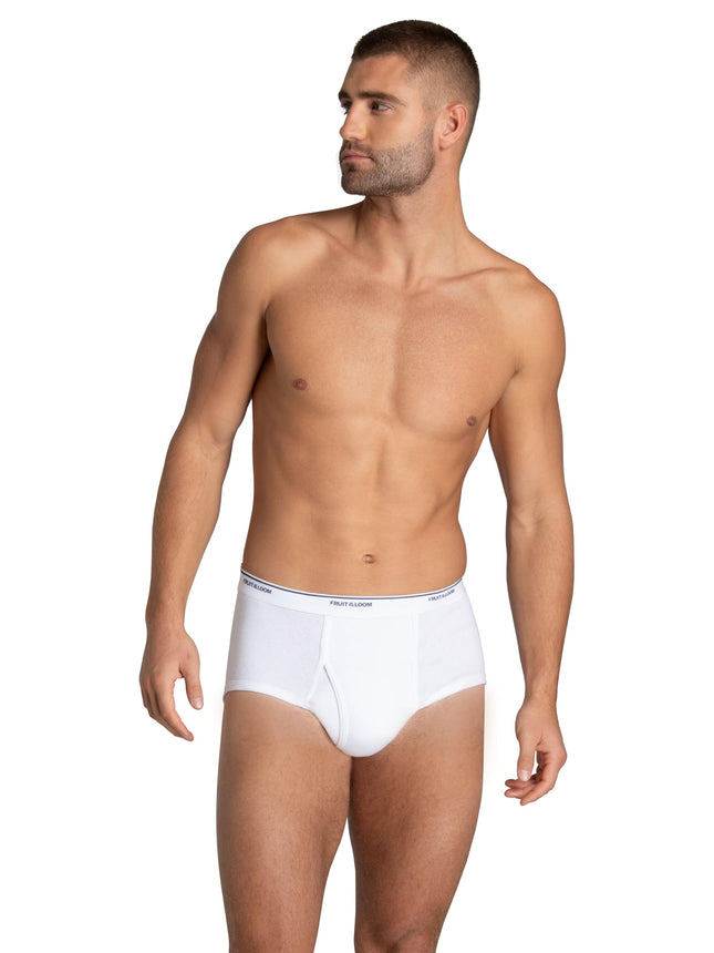 Fruit of the Loom Men's Tag-Free Cotton Briefs, 9 Pack - White, S
