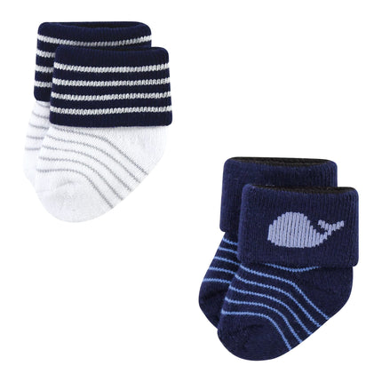 Luvable Friends Calcetines unisex de felpa para recién nacido y bebé, ballena, 0-6 meses