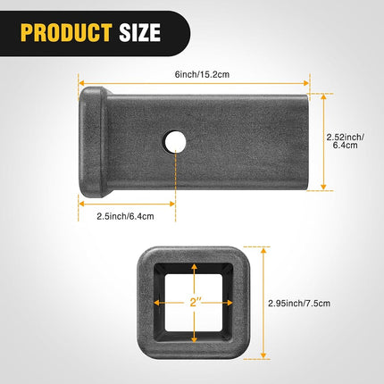 Nilight Hitch Adapter 2" x 6" Combo Bar Trailer Receiver Tube Weld-on Raw Steel Hitch Bar