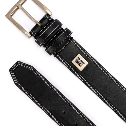 Caterpillar mens Triple Edge Stitch Belt, Black, 36