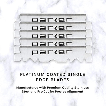 Parker Premium Platinum 1/2 Blades, 400 COUNT - For Professional Barber, Shavette and Disposable Straight Razors