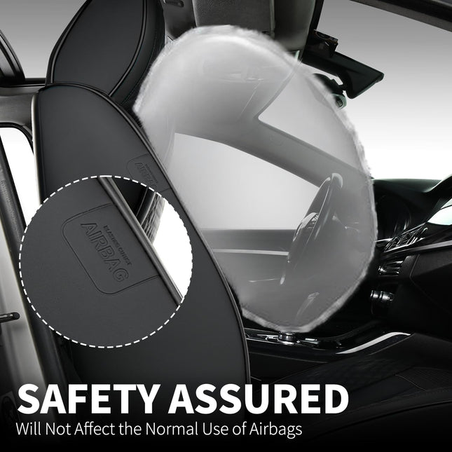 FLORICH 2pcs Car Seat Covers Front Set, Black Car Seat Cover, Breathable Premium Leather Seat Covers, Automotive Vehicle Seat Covers for Cars Trucks Vans SUVs Sedans (2 Packs, Black)