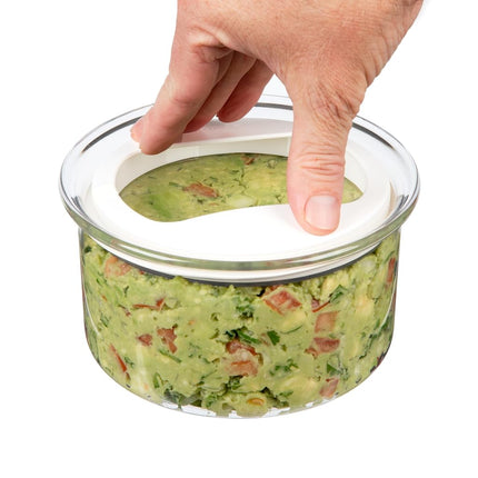 PREPWORKS Progressive International Fresh Guacamole ProKeeper Plastic Kitchen Storage Container with Air Tight Lid (White)