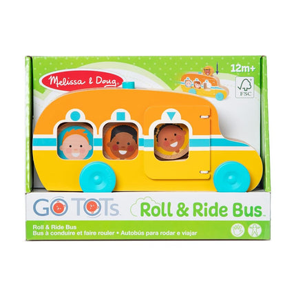 Melissa & Doug GO Tots Wooden Toy Race Bus (1 Bus, 3 Discs) with Collectible Characters | Wooden Toy for Infants | Developmental Toy for Toddlers | 0+| Gift for Baby Boys or Baby Girls - FSC Certified