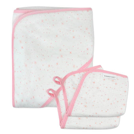 HonestBaby Unisex Baby 3-Piece Organic Cotton Hood