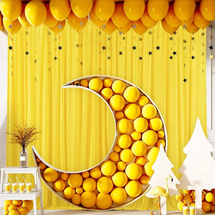 AK Trading CO. Rideaux en polyester 3 m x 3 m avec poches pour tringle – Décorations pour mariage, cérémonie, fête, maison, fenêtre – Jaune