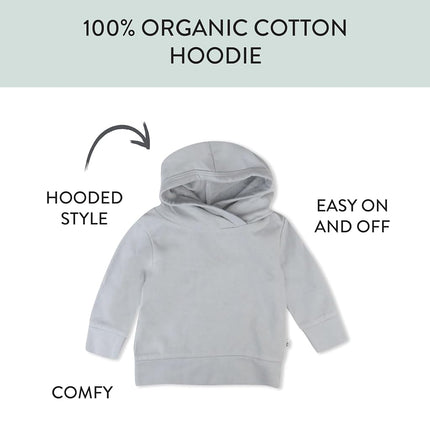 HonestBaby Terry, 100 % coton biologique pour tout-petits, bébés garçons et filles, sweat à capuche gris, 6-9 mois, sweat à capuche gris, 6-9 mois