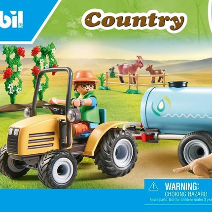 Playmobil 71442 Country: Tractor with Trailer and Water Tank, fresh harvest on the farm, learning about the environment, fun imaginative role-play, sustainable play sets suitable for children ages 4+