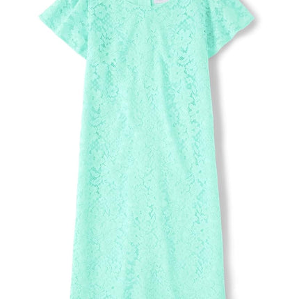 Robe mode à manches courtes The Children's Place pour filles, dentelle aigue-marine - Adulte, T-grand