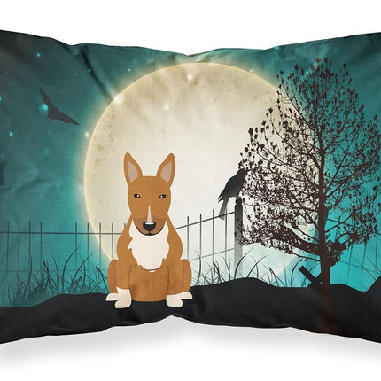 Caroline's Treasures Funda de almohada estándar de tela roja de Halloween con diseño de bull terrier aterrador BB2324PILLOWCASE, multicolor