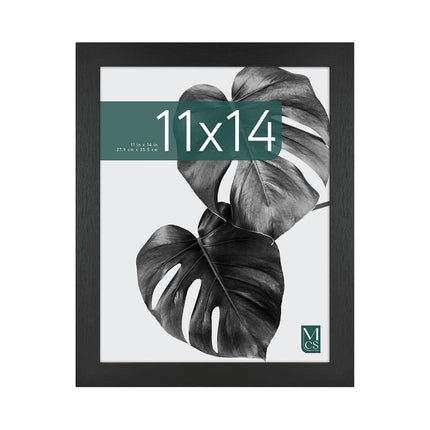 MCS Studio Gallery 11x14 Picture Frame Black Woodgrain Shatter Resistant Glass, Rectangle Photo Frame for Photos, Posters & Art Prints (1-Pack)