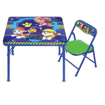 Juego de mesa y sillas junior de la Patrulla Canina, mesa plegable, sillas acolchadas