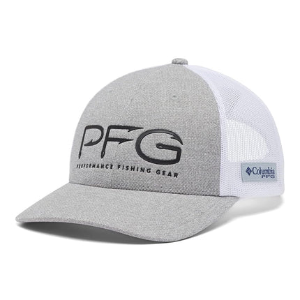 Columbia Unisex's PFG Hooks Mesh Ball Cap, Cool Grey Heather/Black, XXL