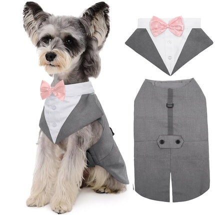 Kuoser Dog Tuxedo, Dog Suit and Bandana Set, Dogs 