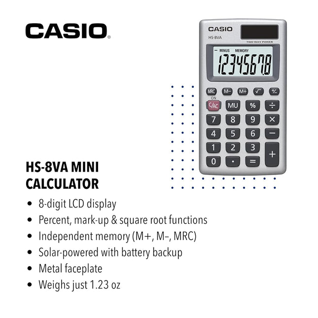 Casio Inc. HS8VA Standard Function Calculator