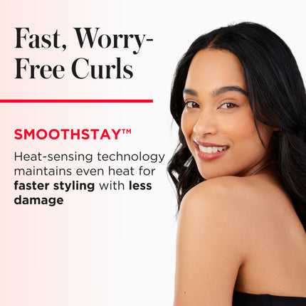 REVLON SmoothStay Coconut Oil Infused Hair Curling Iron - Barrel Curling Iron 1 ½ Inch for Loose Curls, Shinier, Visibly Smoother Hair (1 ½ in)