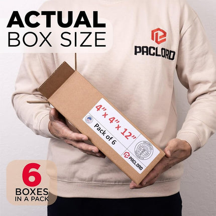 Paclord Lot de 6 grands cartons de déménagement, d'expédition ou de stockage – 10,16 cm (L) x 10,16 cm (l) x 30,48 cm (H) – Approuvé par USPS, UPS, FedEx – Fournitures d'emballage professionnelles