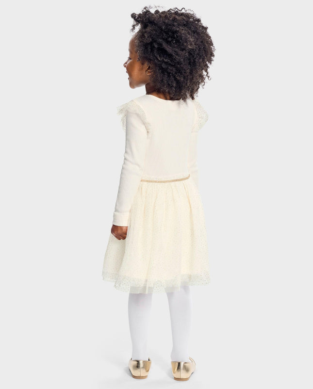 Robes habillées à manches longues pour bébés filles et tout-petits The Children's Place, Blanche Marguerite, 2T