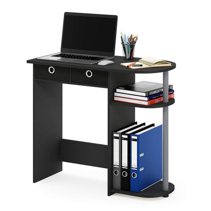 Furinno Go Green Home Laptop Notebook Computer Desk, Study Desk, Writing Desk, Black/Grey/Black, 80 (W) x 72.4 (H) x 39.6 (D) cm