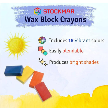 Stockmar Wax Block Crayons in Tin Box, Assorted (Pack of 16)